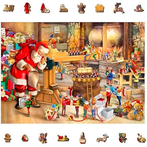 WOODEN.CITY Santa's Workshop 1000 Piece Jigsaw Puzzle Cover