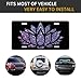 UEQIKI Colorful Lotus Front License Plate for Women Car Vanity Plates Decorative Aluminum Metal Cute Novelty License Plate Cover for Men 6x12 Inch (4 Holes)