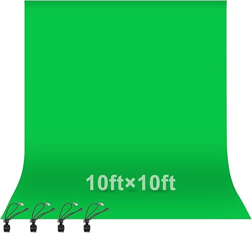 Miniatura 10 de EMART - Fondo de pantalla verde de muselina para fotografía, 10 x 20 pies, con 4 abrazaderas, extra grande, para Chromakey, videoconferencias,