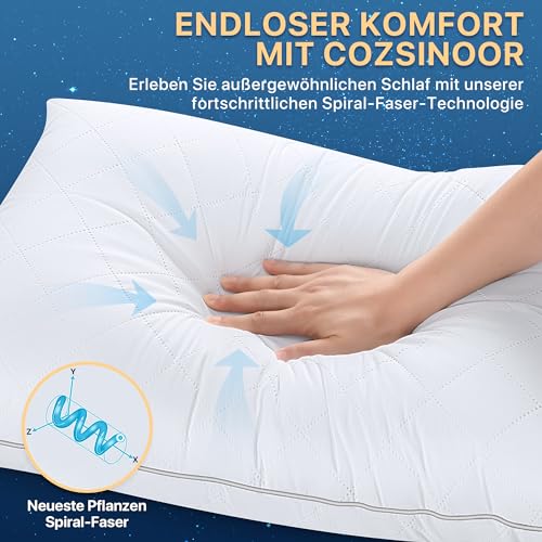 COZSINOOR Pillow 40x80 cm 2er Set, 100% Microfiber Pillow Filling Washable, Premium Sleeping Pillow Bed Pillow for Healthy Restful Sleep - Image 6