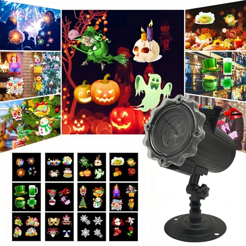 Cdoutsun TYD-001 Halloween Christmas Decorations Projector Lights Outdoor, Waterproof 12 Hd Patterns Holiday Projector Light cover
