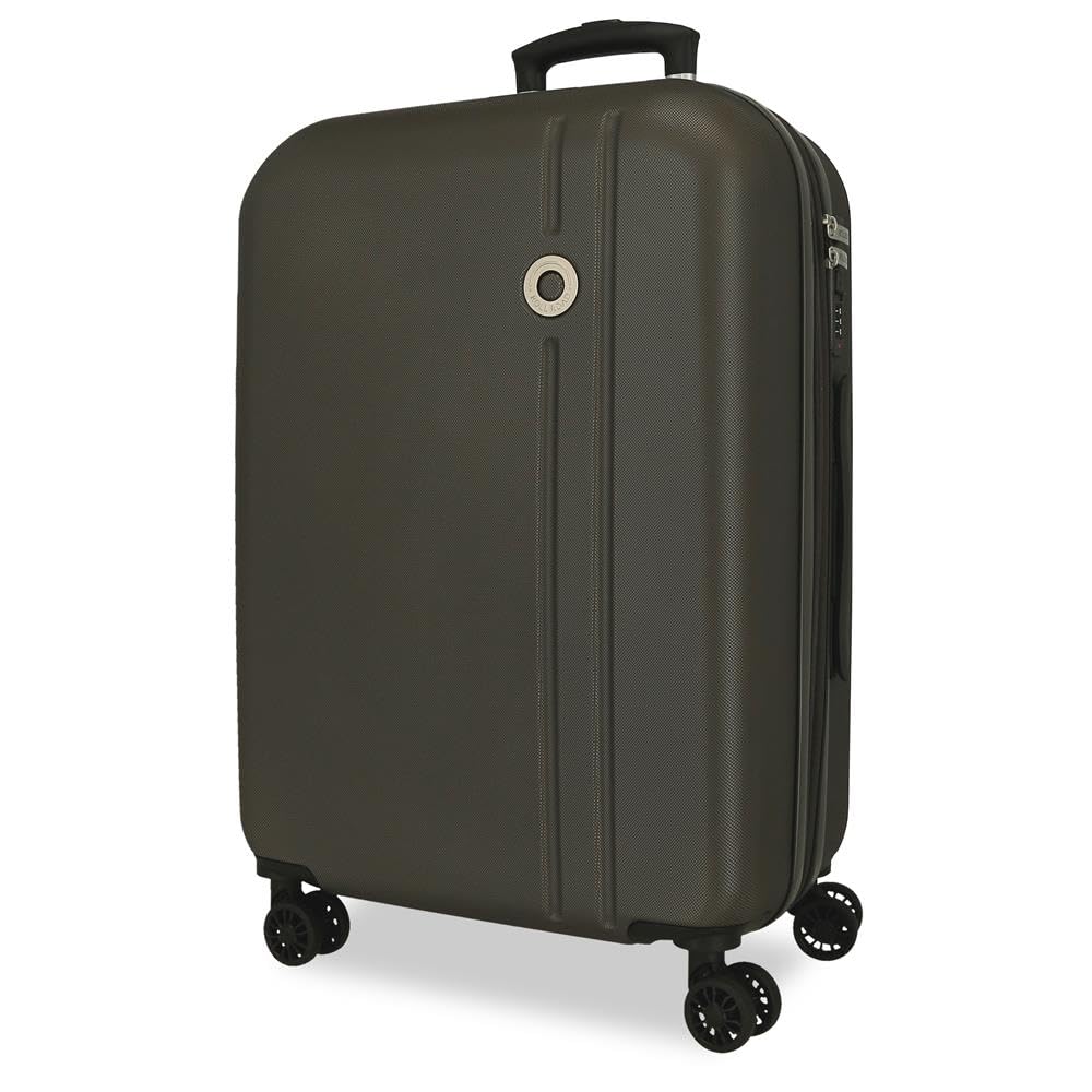 Roll Road Menorca Medium Case Anthracite 46x65x24 cm Rigid ABS Combination Lock Integrated 56L 3.45kg 4 Double Wheels Extendable