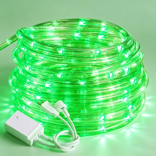 Image of 20ft Rope Lights For Outside, Connectable & Flexible Tube Lights with 8 Modes Controller,Waterproof Green LED Rope Lighting for Deck,Garden,Pool,Patio,Bedroom,Party,Indoor & Outdoor Landscape Lighting