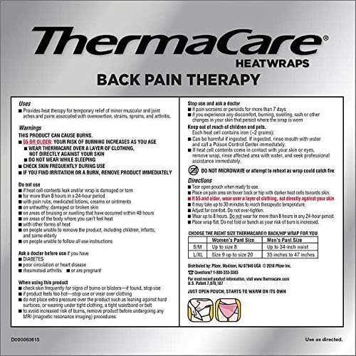 Thermacare Heatwraps Lower Back & Hip, L-XL- SPECIAL LIMITED PACK OF 9 Count