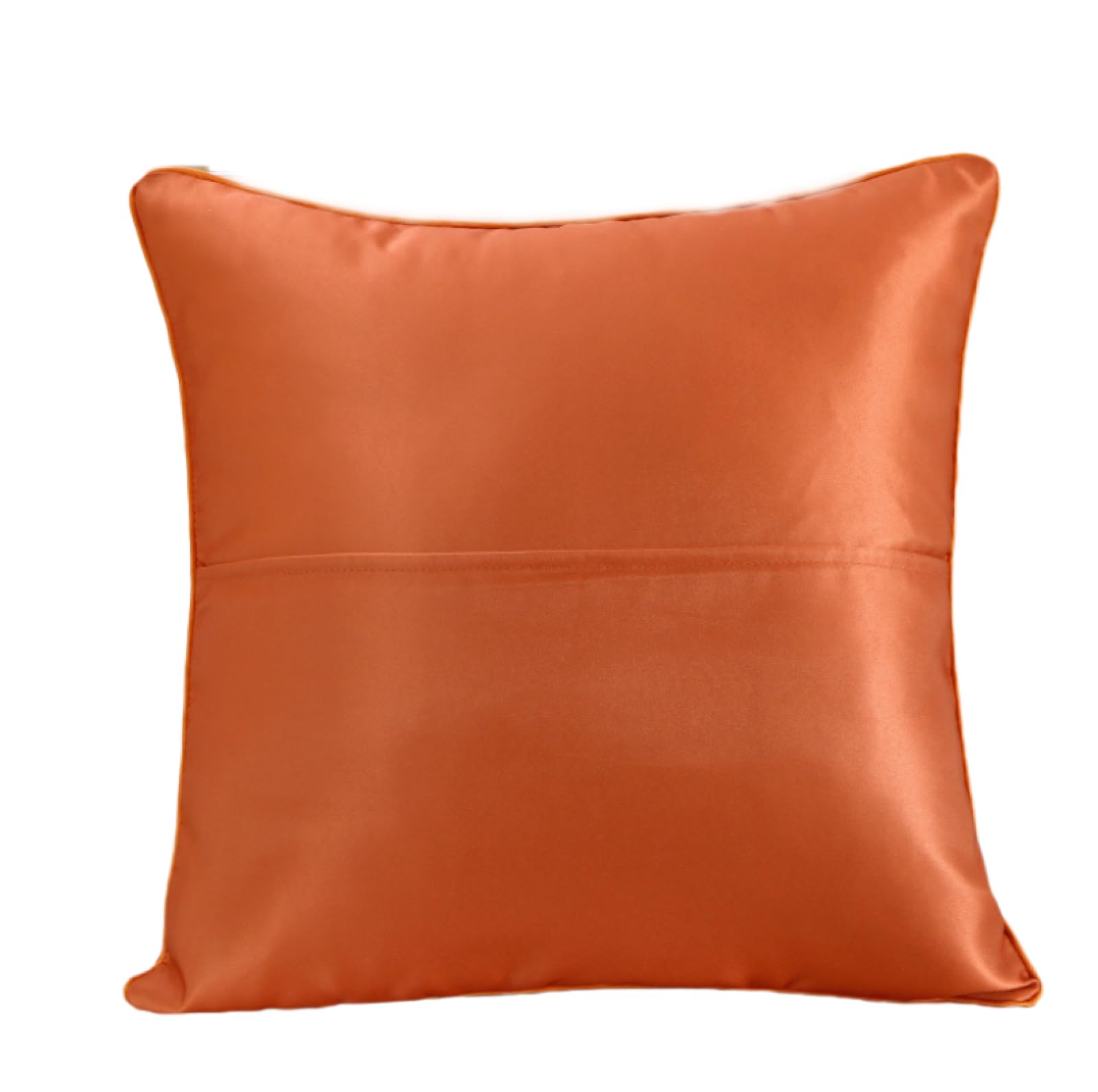 LEVINE Pillow cover - 2 Pieces Solid Satin Pillowcase Sofa Pillowcase Nap Cushion Cover Sky Blue (Color : Orange)