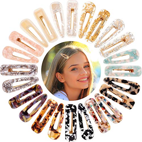 24 Pieces Acrylic Resin Hair Clips for Women Girls Fashion Geometric Alligator Hair Barrettes Elegant Hair Styling Gold Hair Pins Hair Accessories (Style A)