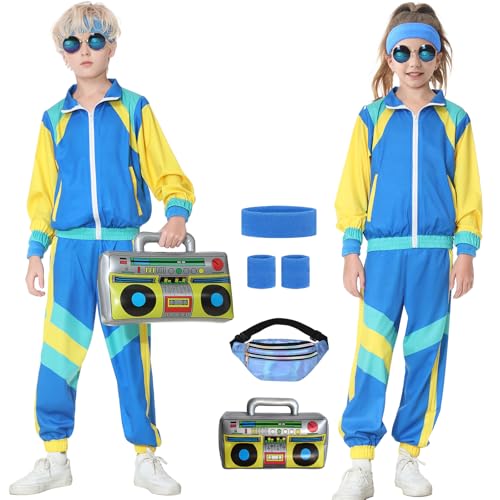Recopilación de Chándales para Niño disponible en línea para comprar. 42 TIMSOPHIA - Chándal para niños de los años 80, trajes de los años 90, disfraz de baile hip hop para fiestas temáticas retro, azul, 5-6 años