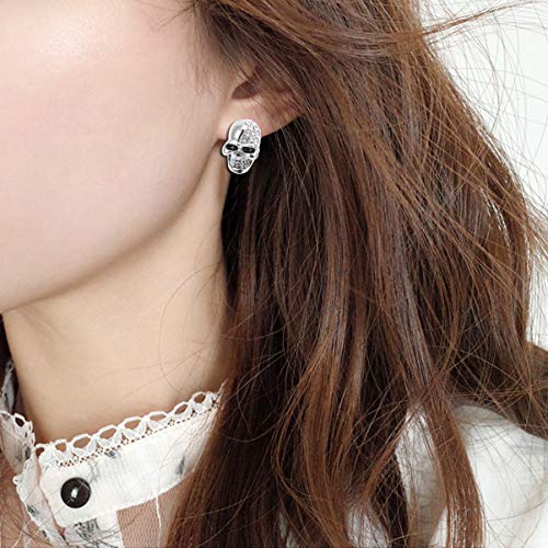 Abaodam 3 Pairs Halloween Halloween Ear Studs Skeleton Head Stud Earrings Bone Stud Earrings Earrings Rhinestone Skull #TOP3