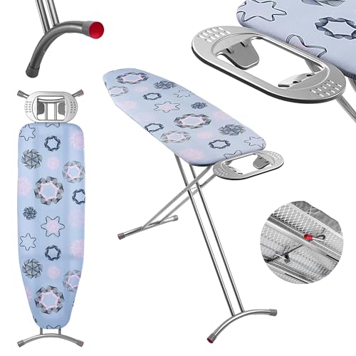 KADAX Klappbares Bügelbrett, 120x38cm Dampfbügelbrett mit Metallnetz, Bügeltisch mit rutschfesten...