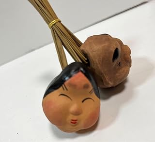 おかめ ひょっとこ 土鈴 民芸品 和風 置物 日本 雑貨 正月 飾り
