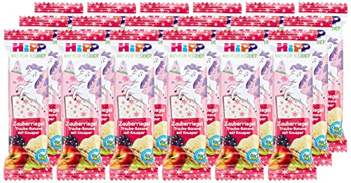 HiPP Bio Zauberriegel (18 x 30g), Traube-Banane Riegel für Kinder ab 3 Jahren, Süße nur aus Früchten, in HiPP Bio-Qualität