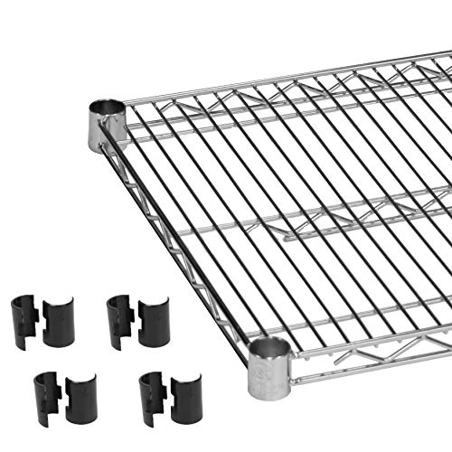 Thunder Group Chrome plated wire shelves 14" x 72" with 4 set plastic chip, comes in 2 shelves