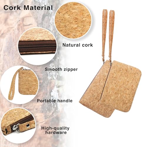 boshiho Natural Cork Clutch Wristlet Wallet Cell Phone Card Holder Coin Purse Bag3