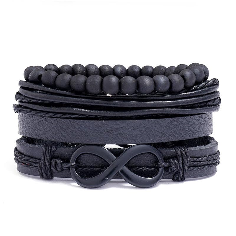 Multilayer Black Bracelet For Man Women Stylish Latest | Hand Band Bracelet For Man Women| Silver Plated Bracelets For Men Woman | Jewellery Gift For Woman, Men, Girls, Boys-image-22