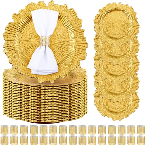 50 sets de platos gold reef con anillos para servilletas miniatura 1
