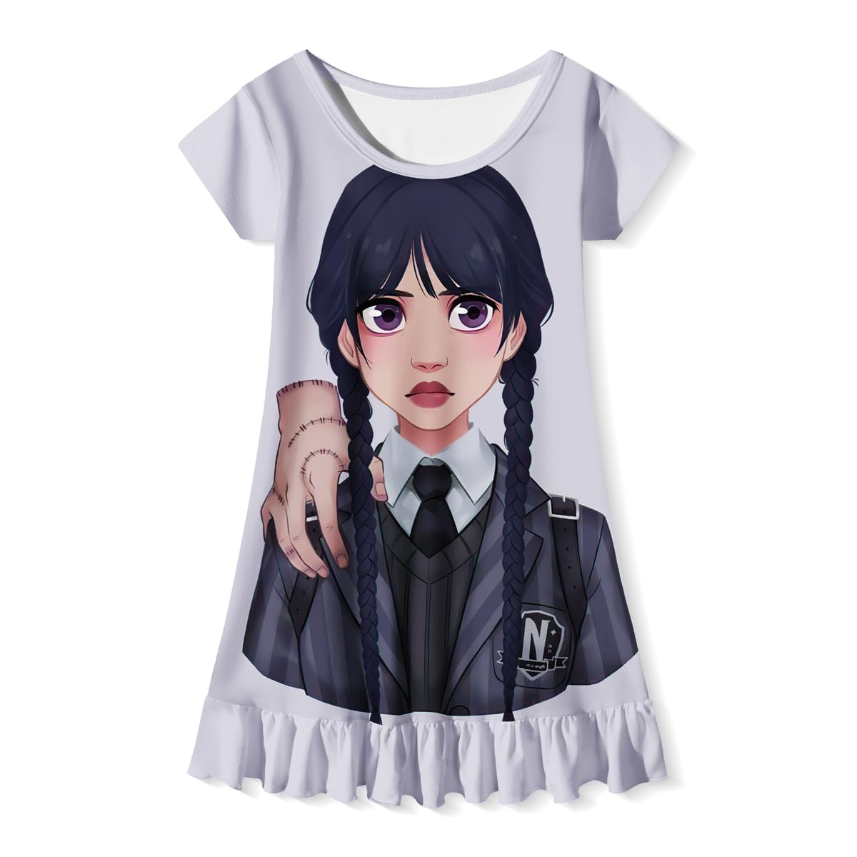 MSSmile-FANKID Little Girls Nightgowns Cartoon Print Casual Dress Girl Pajamas