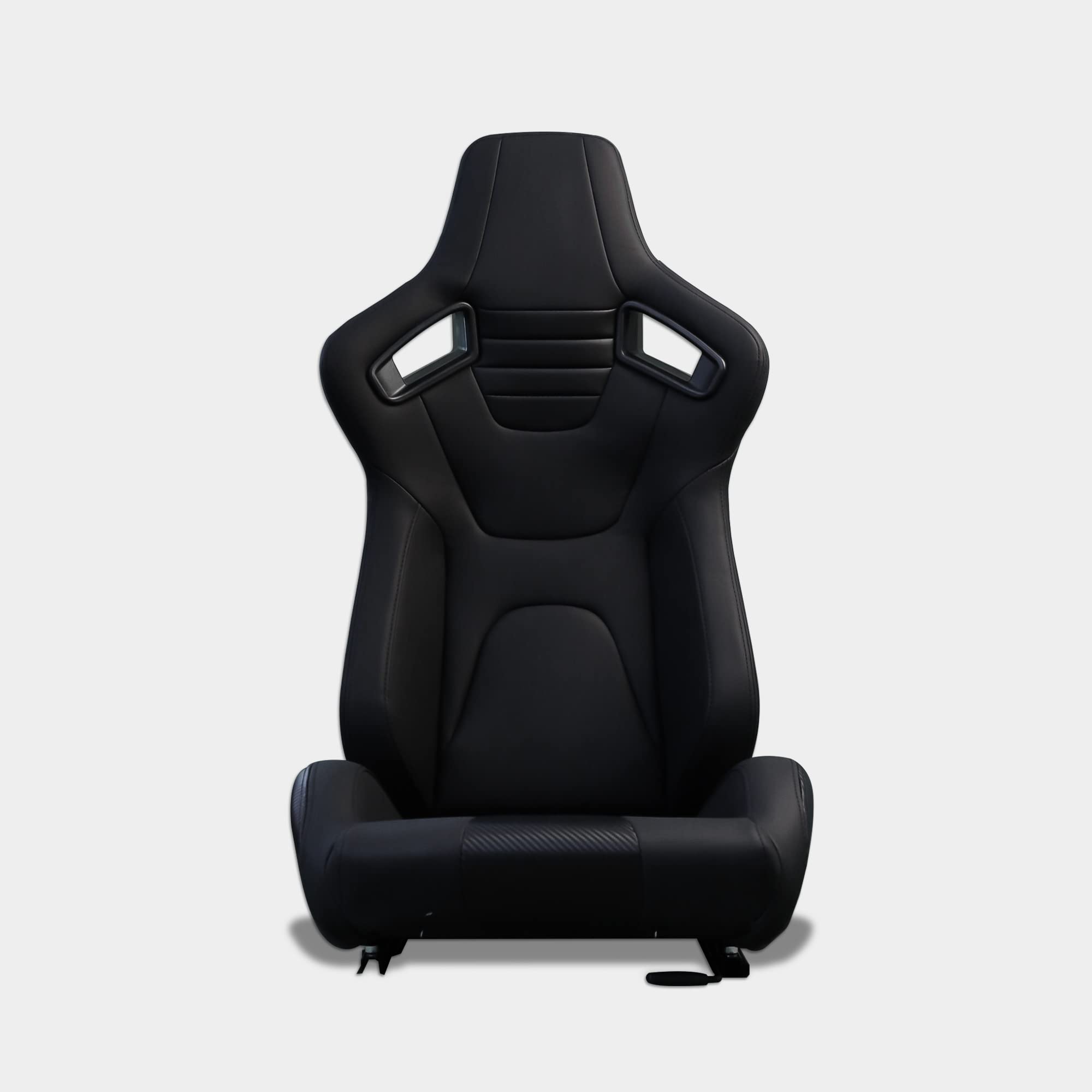 M MODAUTO Asiento Deportivo Coche,Semibaquet Ajustable,Ríeles incluidos,Conductor y Pasajero, para Coche y Simulador de Conducción,Modelo N775L,Asiento Negro con Carbono