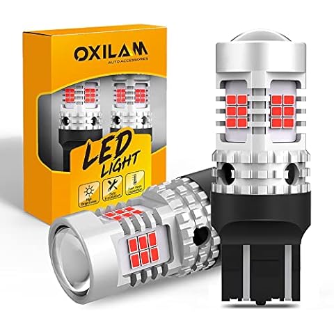 Upgraded LED Bulbs Red Brake Lights with Projector (Pack of 2) Cover