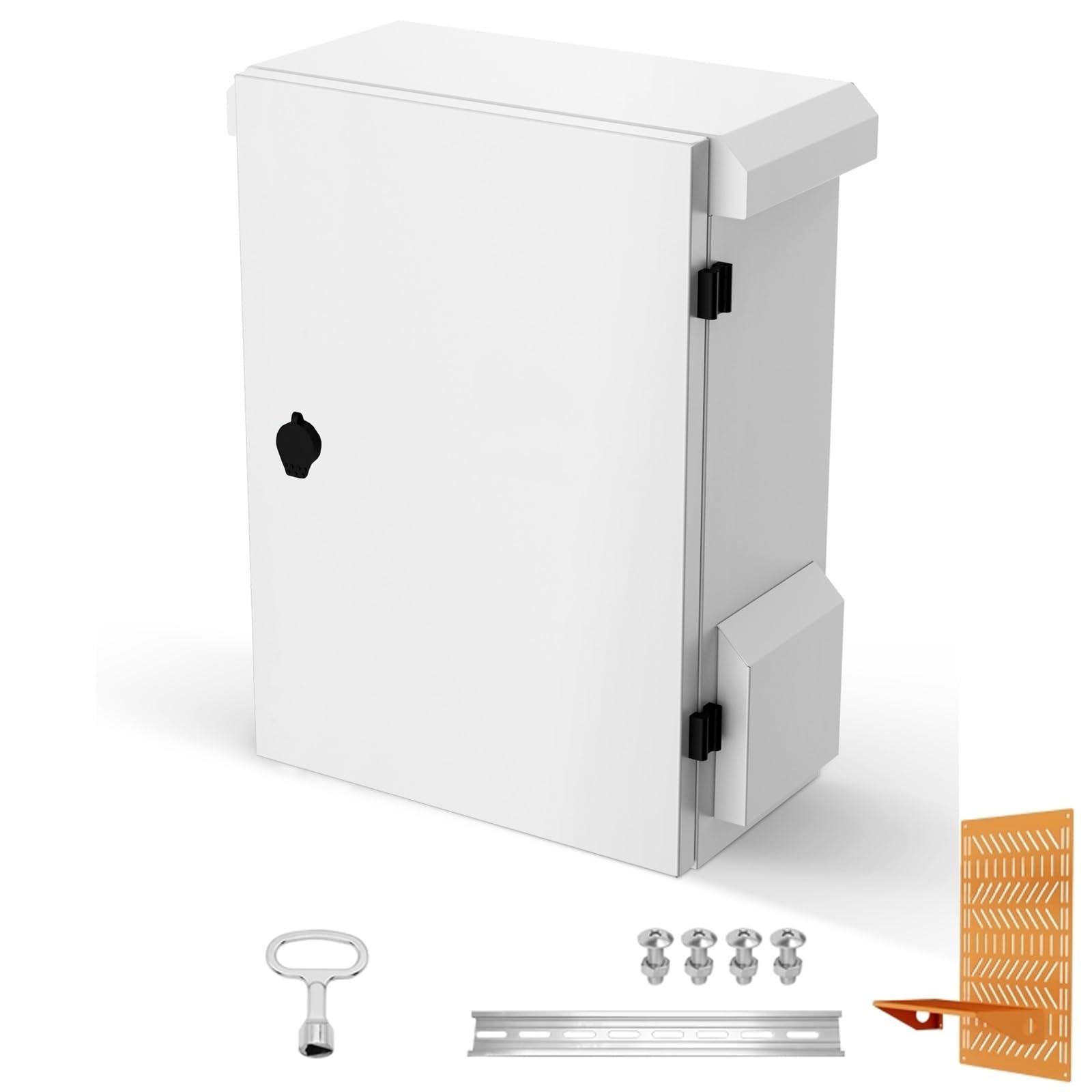 Coffret Electrique Etanche, Boitier Electrique Etanche, avec Ventilateur, Porte Verrouillable, Plaques et Rails de Montage, pour Usage Intérieur et Extérieur, 40 X 50 X 20 Cm
