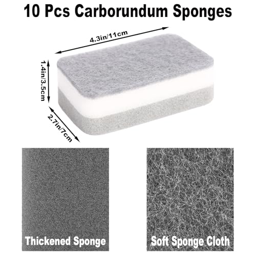 Image of 【10PCS】 Double-Sided Duty Scrub Sponge with Scrubbing Pad - Kitchen Dishwashing Essential for Sink, Pots, & Frying Pans - Cellulose Scrubber Sponge, Non-Scratch & Durable