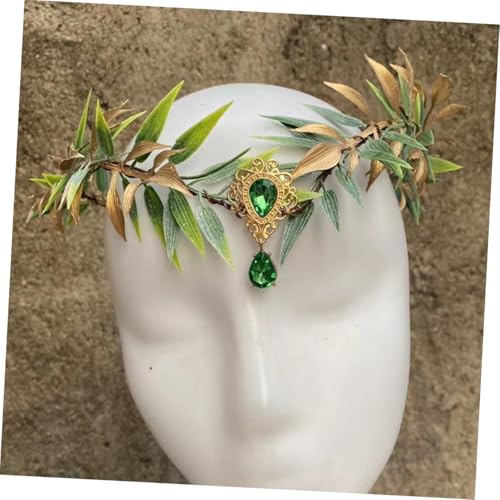 Cheveux vert plastique forme feuille pour serre-tête de mariage délicat