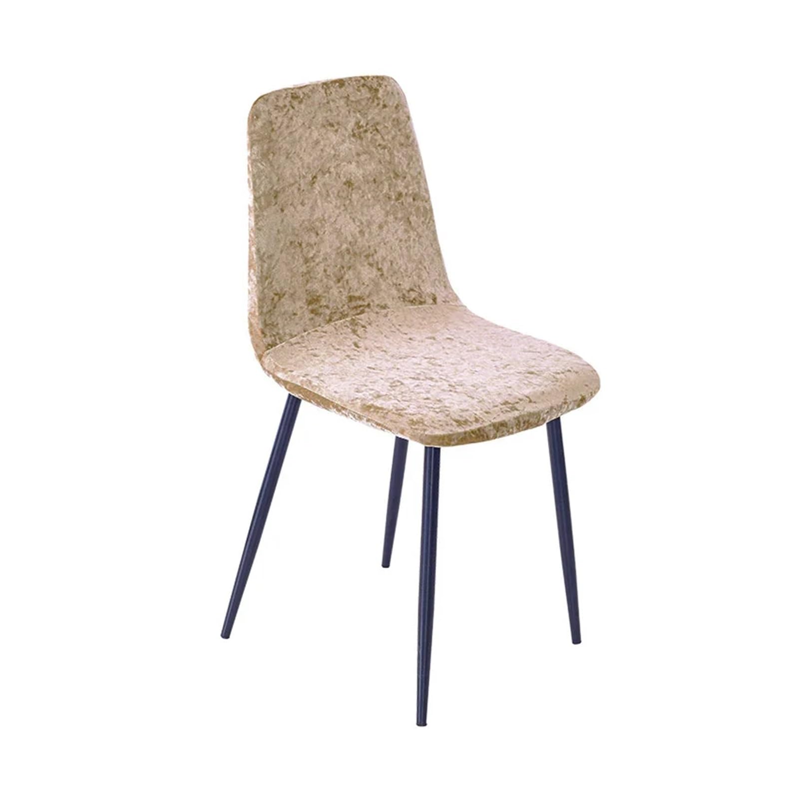 SHBHWS Velvet Shell Chair Cover Stretch Plain Dining Seat Covers Elastic Armless Removable Furniture Slipcovers Home Decor for Hotel, Banquet(Champagne)