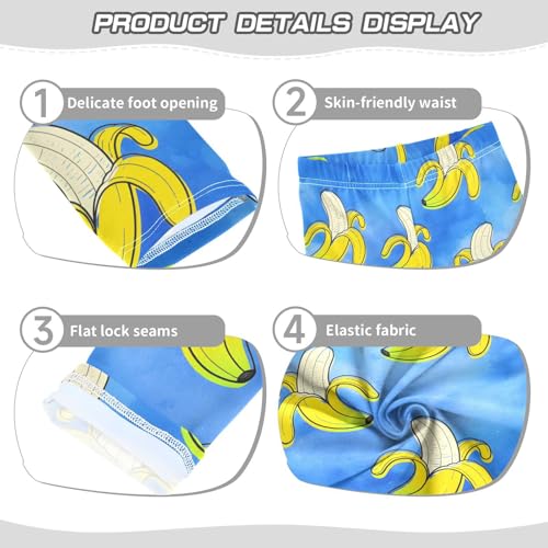 Peeled Banana Tie Dye Girls Leggings Ultra Soft Compression Yoga Gym Pants for Kids 4-10T3