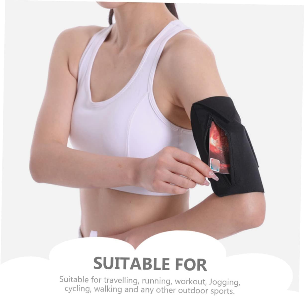 DOITOOL 4pcs Armband Phone Holder for Sports Outdoor Running Arm Bag Neoprene Mobile Phone Pouch for Jogging Biking Walking Sweat Lightweight Design