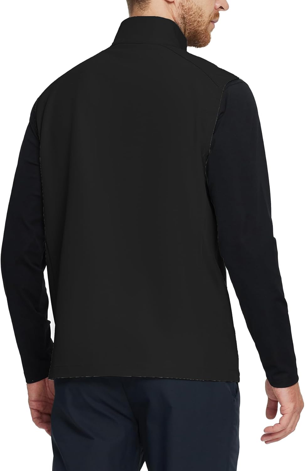 M MAELREG Mens Vests Outerwear Windproof Lightweight Softshell Vests Zip Pockets Sports Sleeveless Jacket Golf Vests for Men - Image 3