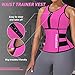 Waist Trainer Women's Plus Size Neoprene Sauna Suit Body Shaper, Pink, 2XL
