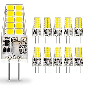 AUTING G4 Ledlampen, 12 V AC/DC, 3 W, G4-gloeilampen, 6000 K, koudwit, 300 lm, vervanging voor 30 W halogeenlampen, geen flikkeren, niet dimbaar, 360 graden lichthoek, verpakking van 10 stuks