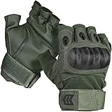 Mission Made Fingerless Hellfox Tactical Gloves for Men (OD Green, X-Large)