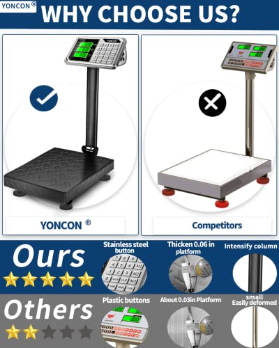 Digital Platform Scale, 661Lb Weight Shipping Scale, 0.1Lb Accuracy A6 Postal Scale For Packages, Luggage Weighing, With Price Computing, Counting, Kg/Lb Switching, Lcd Display (Adapter Included) #TOP1