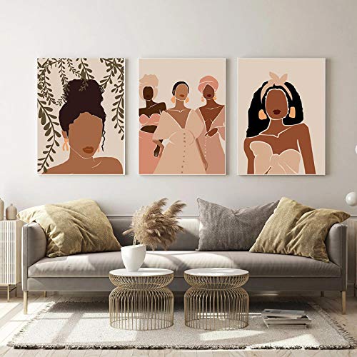 Art mural abstrait femme noire créez un salon bohème chic avec cette toile 50x70