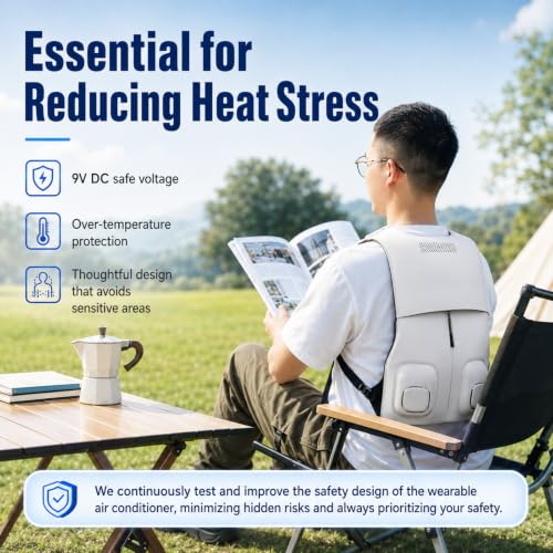 Chaleco refrigerante ZHENYUWANG con dos ventiladores y gel ligero transpirable 5