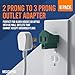 3-Prong to 2-Prong Grounding Adapter Plug - 8 Piece for Wall Outlets - Converters for Outlets, Electrical, Household, Workshops, Industrial, Machinery, Appliances - UL Listed, Gray, Polarized