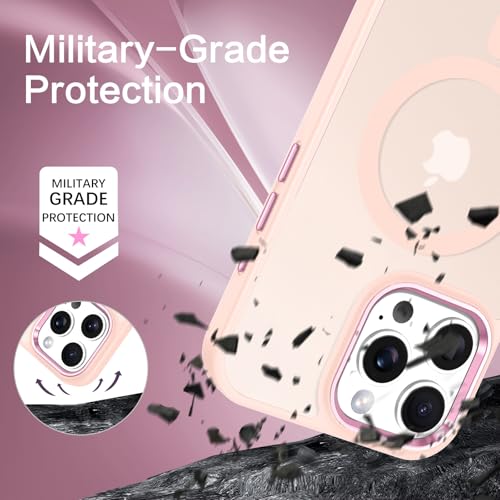 Image of BENTOBEN for iPhone 16 Pro Case [Compatible with Magsafe] Magnetic Matte Phone Case iPhone 16 Pro Translucent Slim Thin Shockproof Women Men Protective Cover Cases for iPhone 16 Pro 6.1 inch 2024, Pink