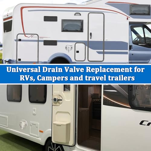 Image of 1pcs RV Camper Drain Valve Plastic for Fresh Water Tank Drain, Replacement Water Drain Valve 3 /8 inch or 1 /2 inch Dual Barb with Flange