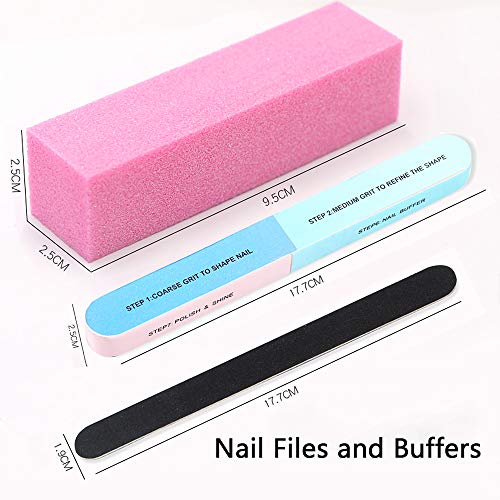 Nail Files and Buffers for Acrylic Nails, Manicure Pedicure Nail, Professional Colorful Tools Kit Rectangular Art Care Buffer Block Tools 100/180 Grit - Thumbnail 3