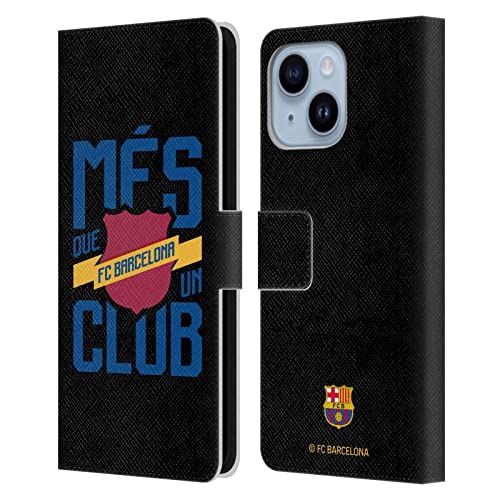 Housse Cuir iPhone 14 Plus FC Barcelona avec Porte-Cartes Intégré