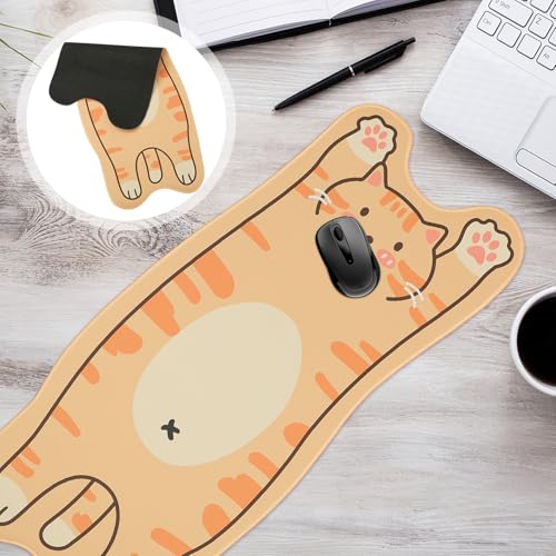 Tapis de souris gaming antidérapant orange de forme allongée pour éliminer la fatigue sur PC - 7
