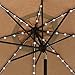 EliteShade USA 10-Year-Non-Fading Solar 9ft Market Umbrella with 80 LED Lights Patio Umbrellas Outdoor Table Umbrella with Ventilation, Heather Beige