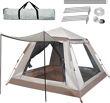 Tent, Pop Up Tent Automatic, 4 Season Camping for Family Outdoor, Waterproof Dome Suitable for Traveling, Beach, Mountaineering