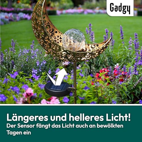Gadgy Solarlaternen für Außen im 2er Set Solarbetriebene Gartenleuchten