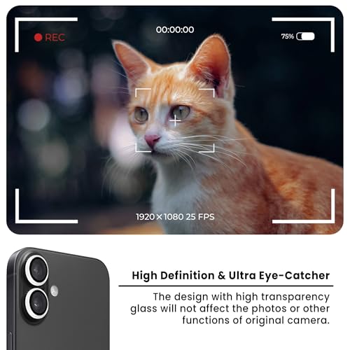Image of ArmourPro Premium Camera Lens Protector Tempered Glass Compatible For iPhone 17 Tough HD Individual Aluminum Alloy Rings 9H Camera Cover, Scratch-Resistant,Camera Lens Protection| Silver