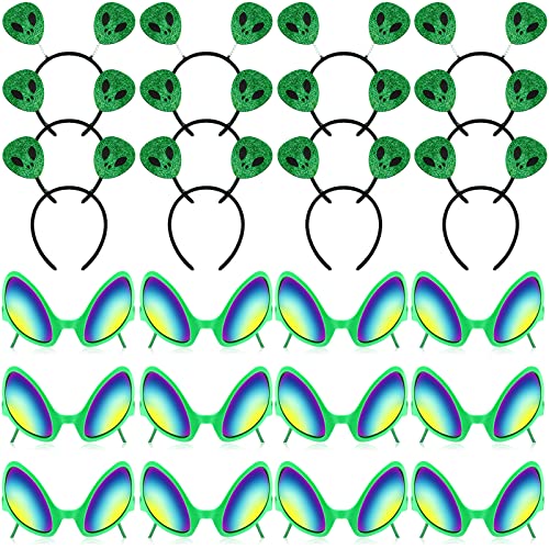 24 Pieces Alien Headband And Glasses Funny Novelty Glasses Fancy Head Boppers Accessories For Adults Kids Halloween Christmas Alien Dress Up Party Favors Photo Booth Props Supplies #TOP15