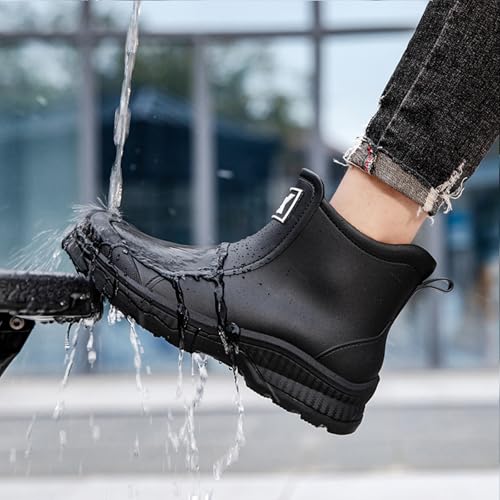 Nutropa Waterproof Short Rain Boots for Men Lightweight Comfortable Garden Shoes Chelsea Ankle Rain Shoes2