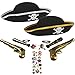 Produktbild com-four® Zubehör-Set I. für Piraten-Kostüme - Ideal für Karneval, Motto-Partys und Kostüm-Veranstaltung (11-teilig - für 2 Kinder)