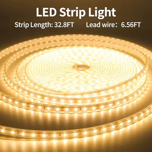 Luz solar LED en tira 32.8 pies blanco cálido impermeable miniatura 4