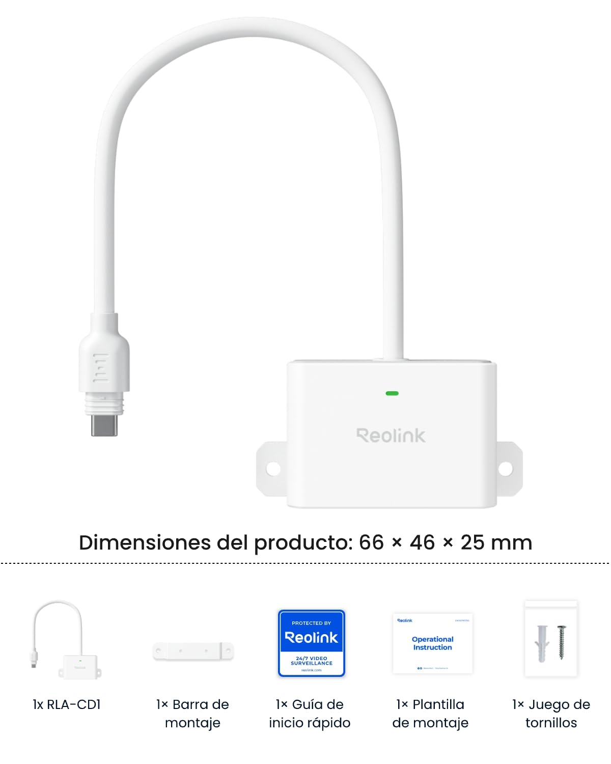 Reolink RLA-CD1 – Doble Base de expansión Dual Solar/con batería | Compatible con cámaras de batería Reolink | Adaptador de Corriente Exterior